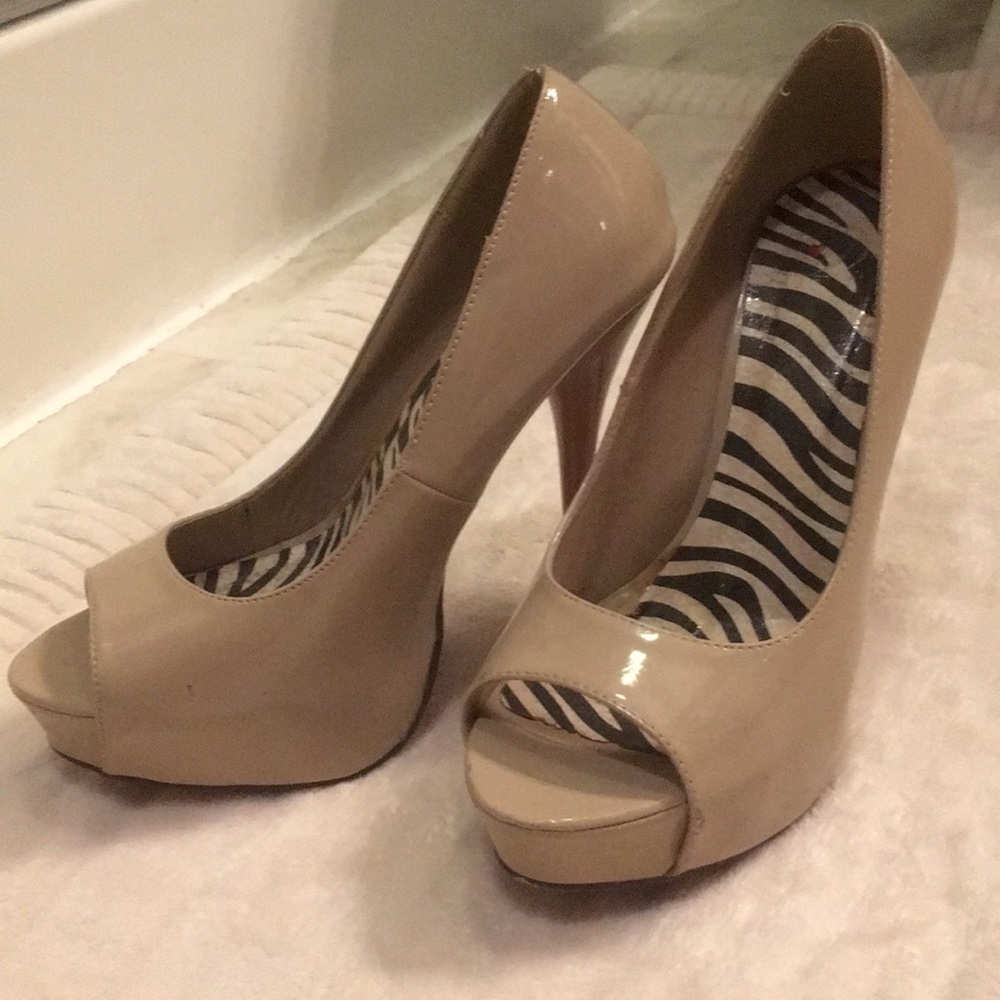 Peep toe stilettos
